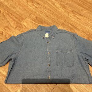 Port and Company Short Sleeve Blue Jean Button up
